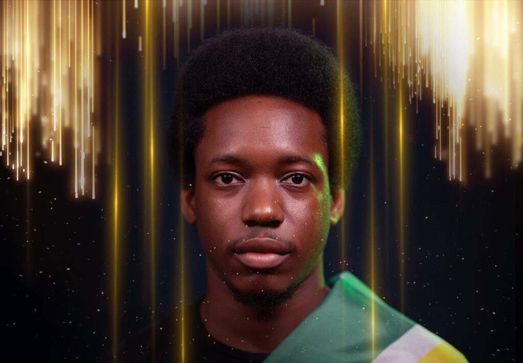 Adriell Wilson with Guyana flag