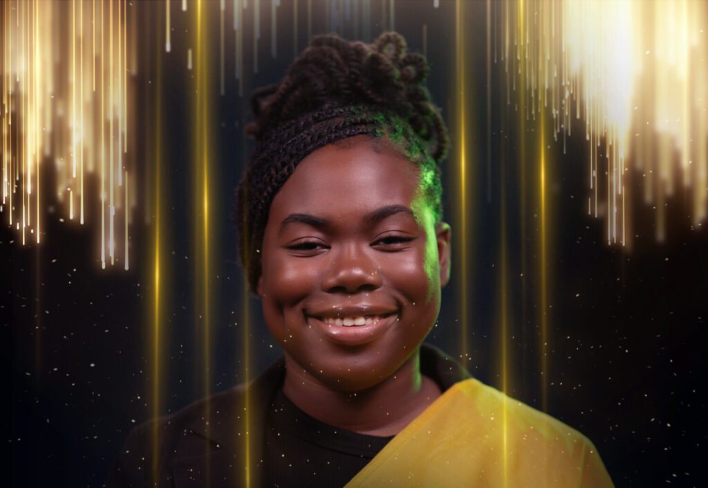 Angelique Gurley with the st.vincent flag