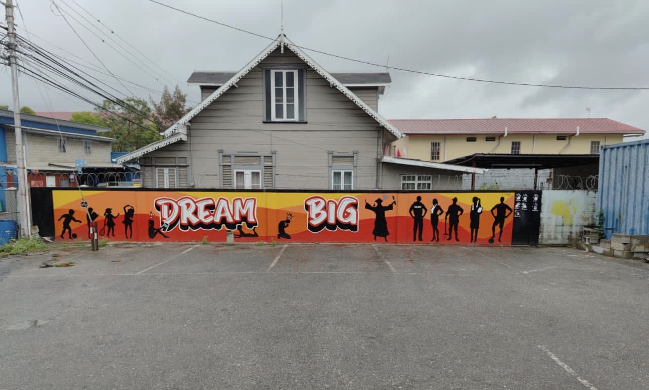Mural completed at the St. Joseph Police Youth Club Painted by Shenelle Simon
