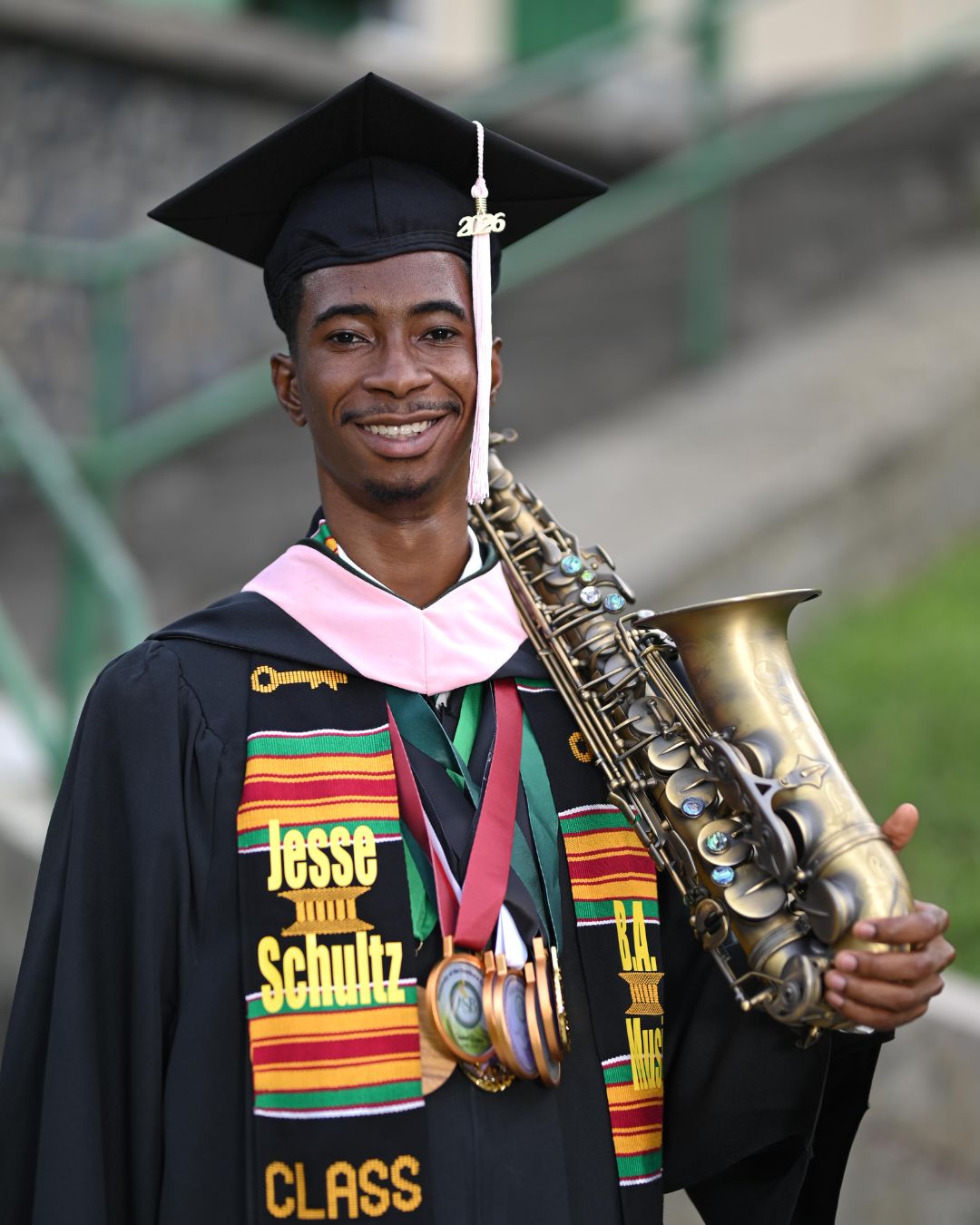 Jesse Schultz of Guyana graduated with a Bachelor of Arts in Music.