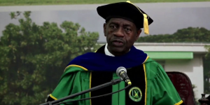 USC President Dr. Colwick Wilson joins regional leaders for the installation of Sir Ronald Sanders as UG's 11th Chancellor.