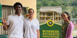 A bustling marketplace at the University's Business Entrepreneurship Day featuring diverse student-led vendor booths and engaged attendees